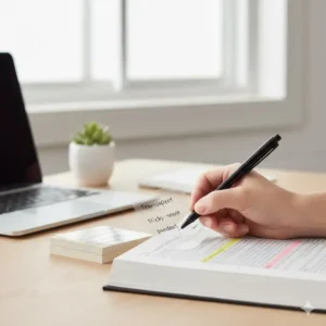 A stack of innovative transparent sticky notes, an interesting office supply that allows users to annotate books without obscuring the text underneath.