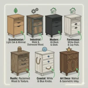 Illustration 7: Infographic showing the conversion from a closed storage unit to a functional standing desk cabinet workspace.